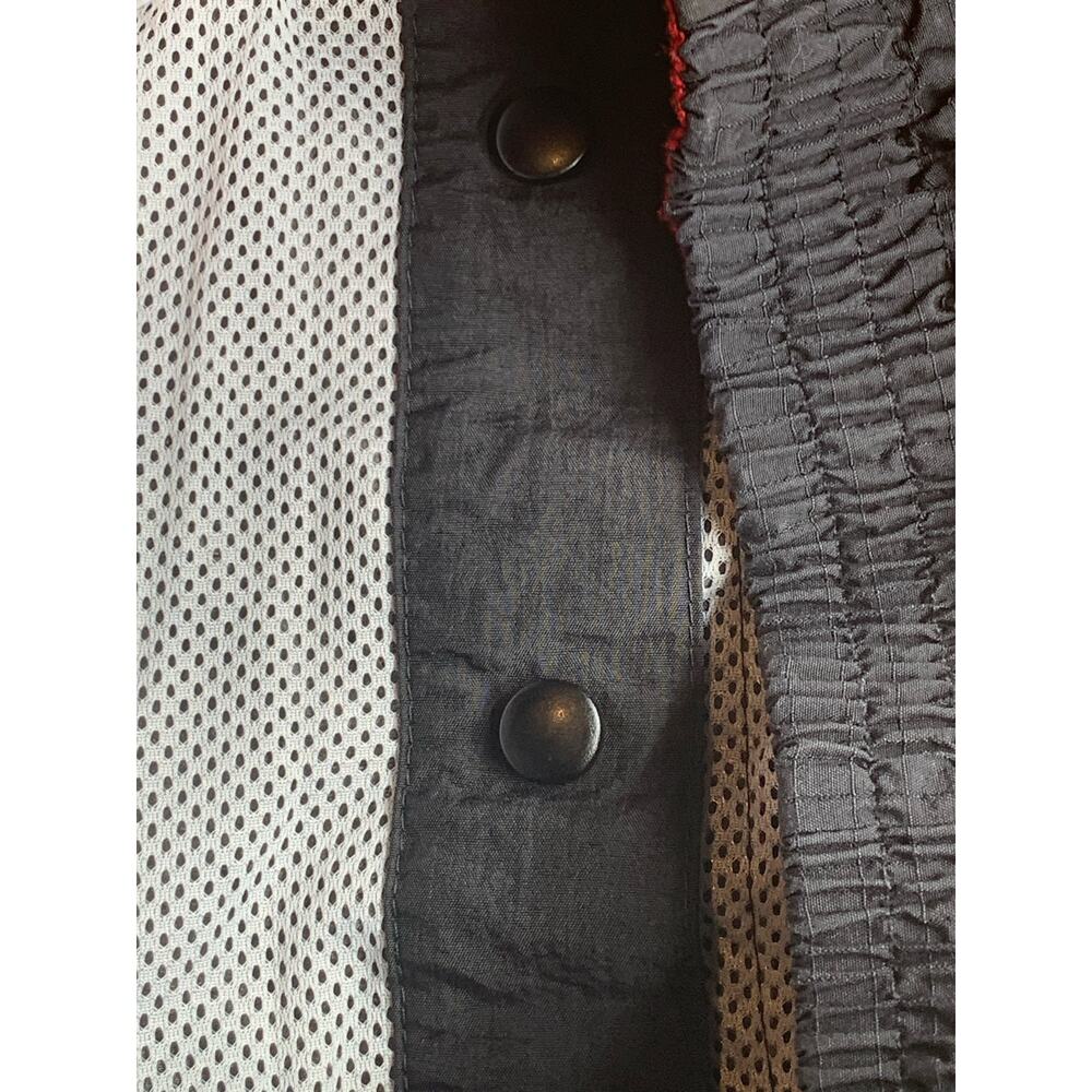Rebook Track Pants Mens Size Large Black Snaps Up Side No String Mesh Athletic - Picture 10 of 10